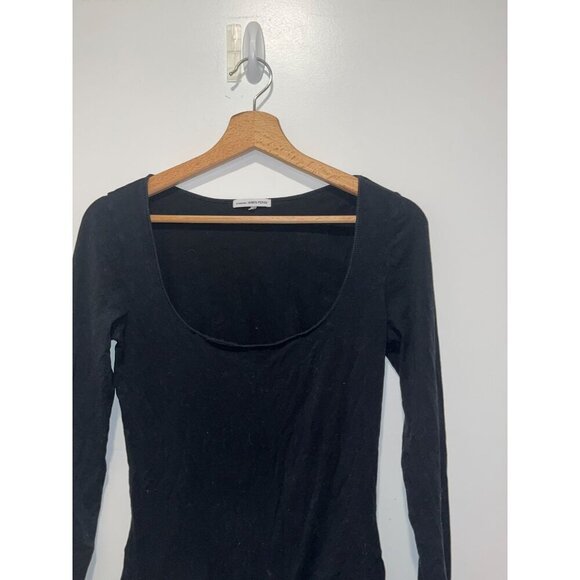 James Perse Black Long Sleeve  Deer Neck  Shirt Causal Top  Women's Size 3 (m/L) - Picture 4 of 10